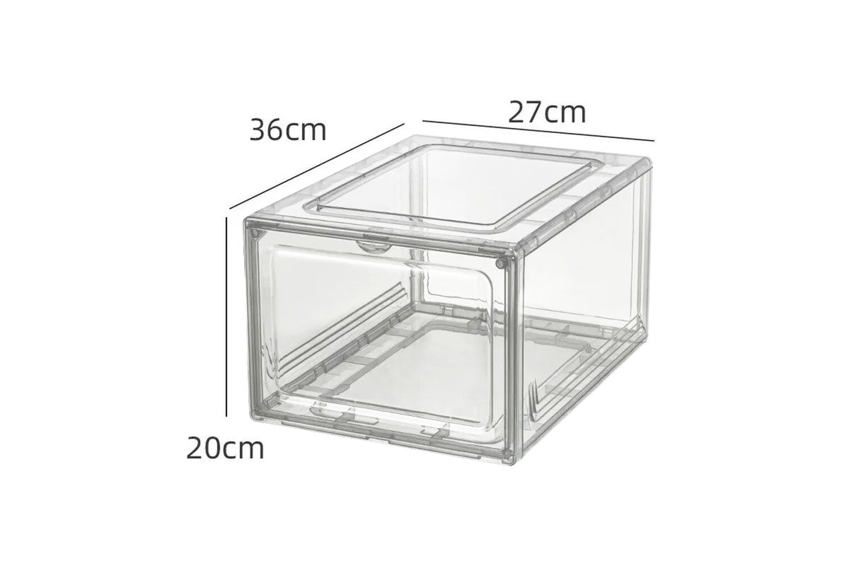 2 Pack Shoe Boxes for Display Shoes Sneakers Storage Clear (Front side open)