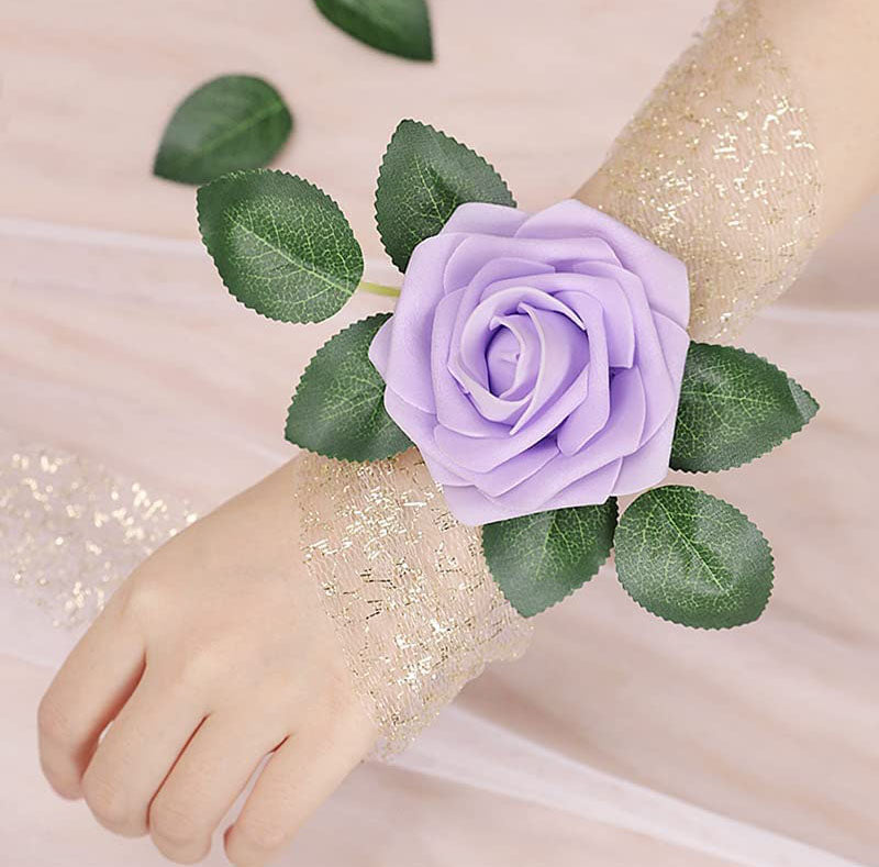 25pcs Artificial Flower Rose Decorated Rose Flower - Purple