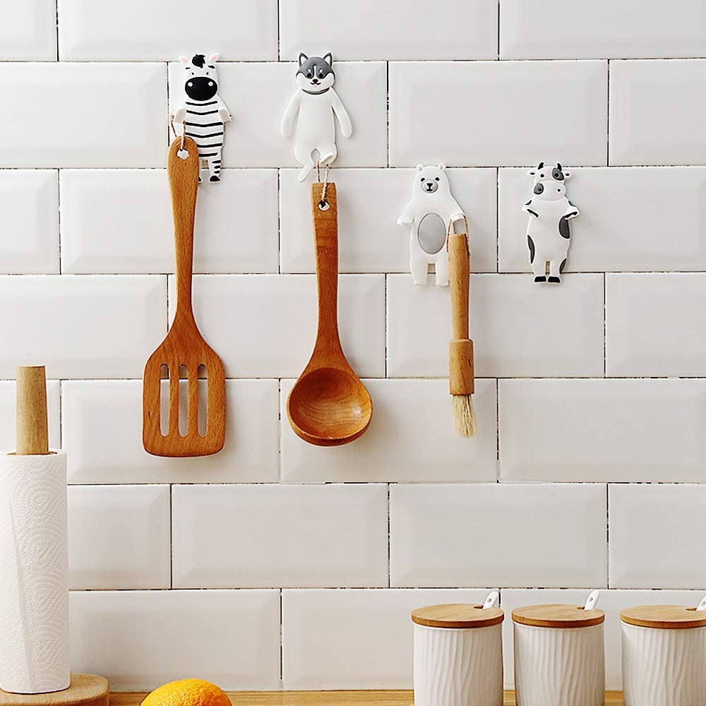 Wall Mounted Hanger Hooks Key Holder Hooks 4PCS