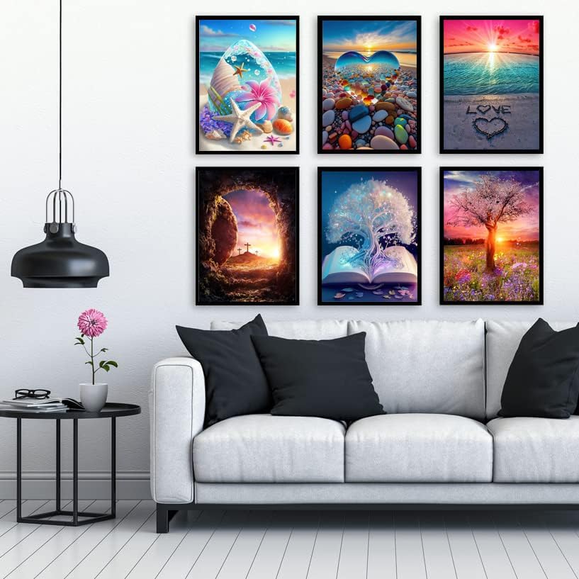 DIY Artificial Diamond Art Painting 6 Paint Set - B