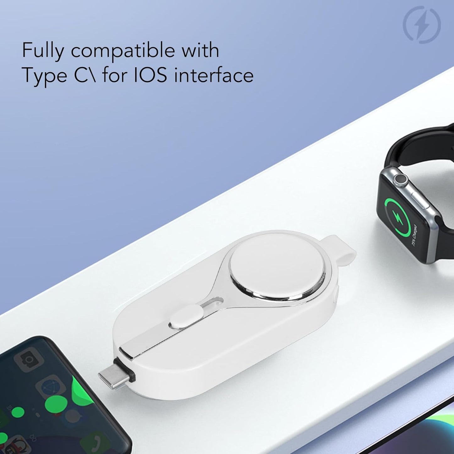 2000mAh Mini Emergency Power Bank Keychain Charger Type-C