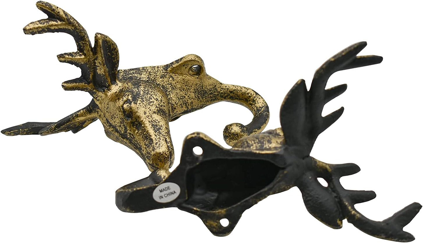 Cast Iron Deer Hook 2 Pack