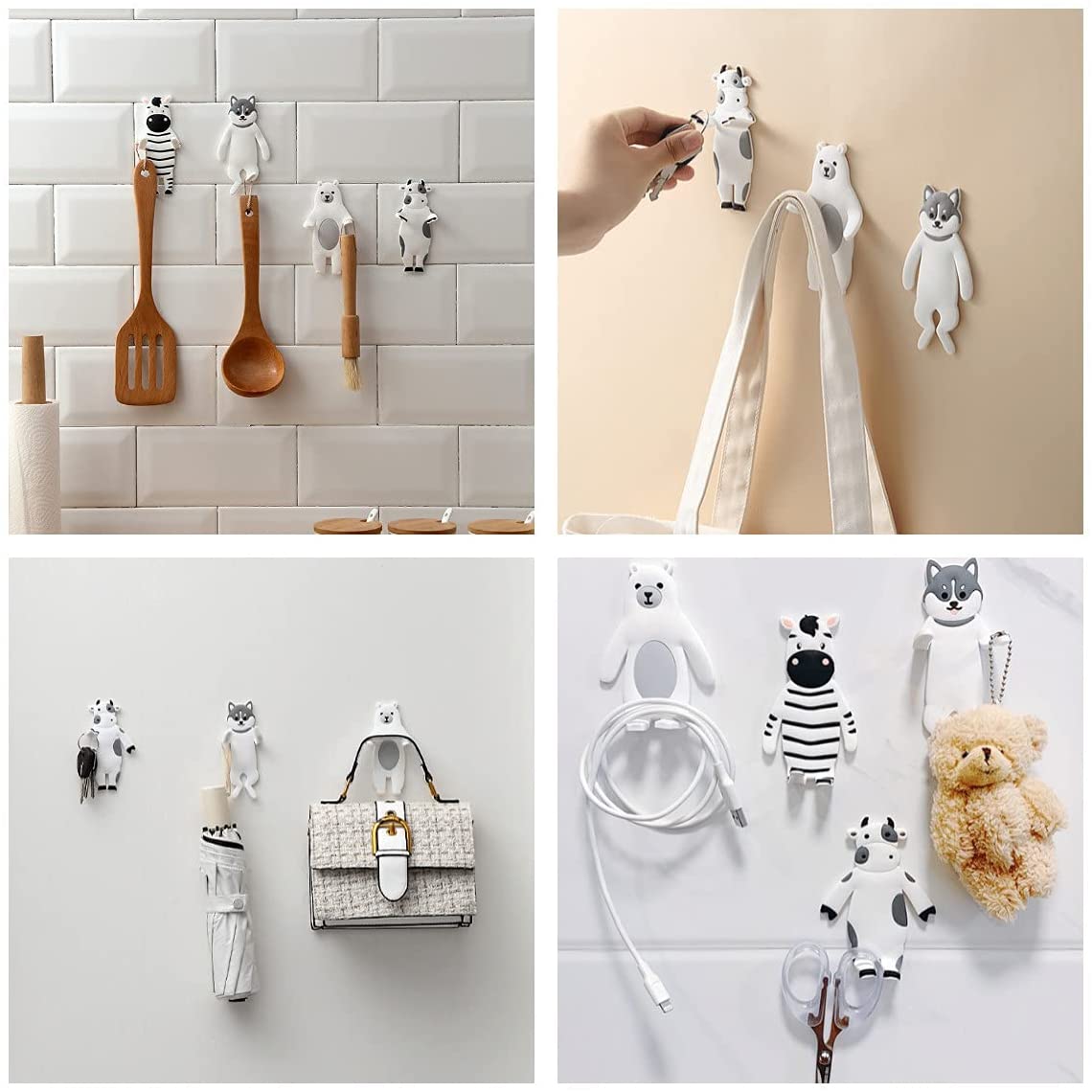 Wall Mounted Hanger Hooks Key Holder Hooks 4PCS
