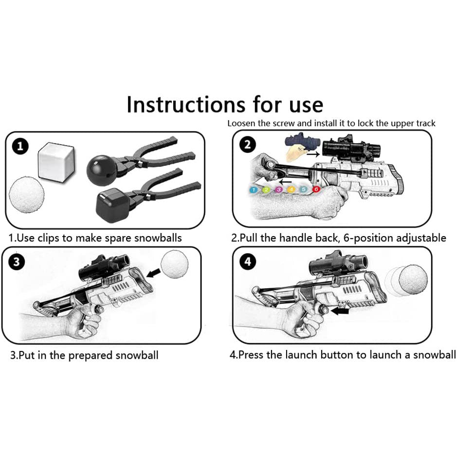 Snow Toys for Kids Outdoor, 3 PCS Snowball Maker Kit, Snowball Blaster Gun Launcher