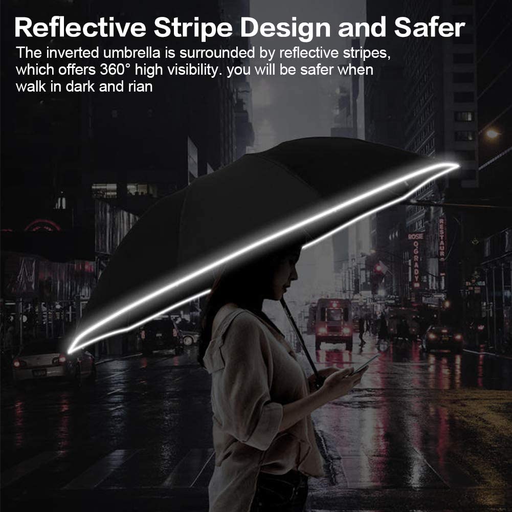 Auto Open Close UV Protection Umbrella Reverse Folding Umbrella  Green