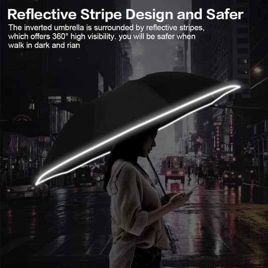 Auto Open Close UV Protection Umbrella Reverse Folding Umbrella  Green