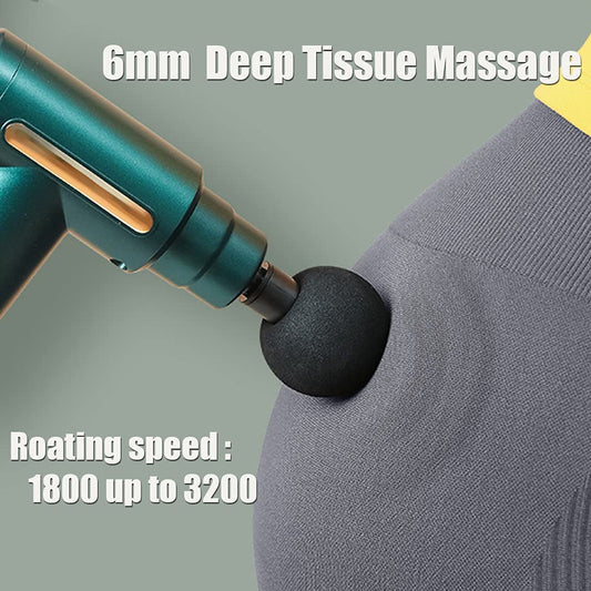 Percussion Muscle Massage Gun Handheld Deep Tissue Massager Gun Green