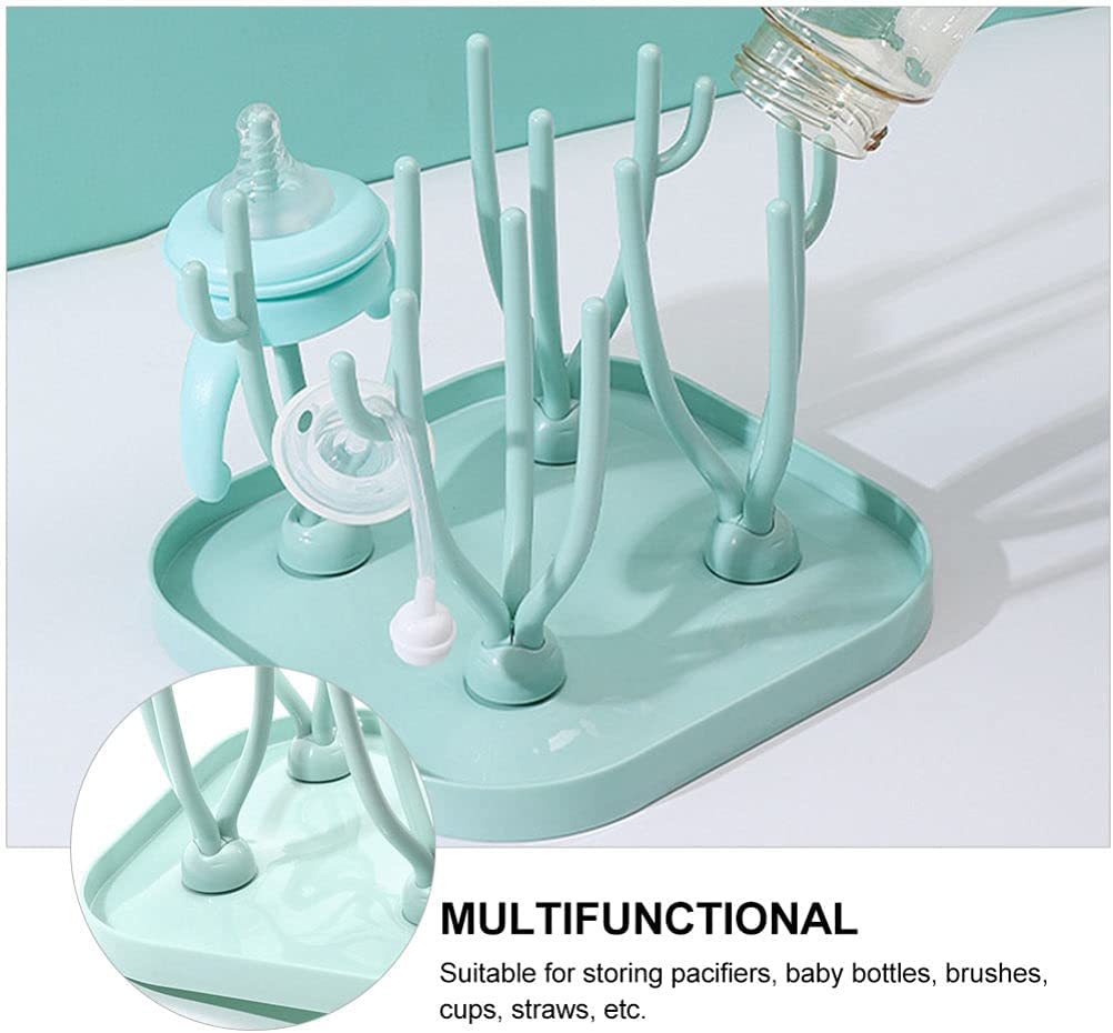 Baby Bottle Drying Rack Dryer Holder Stand for Nursing Bottles, Cups, Teats, Pump Parts Pink