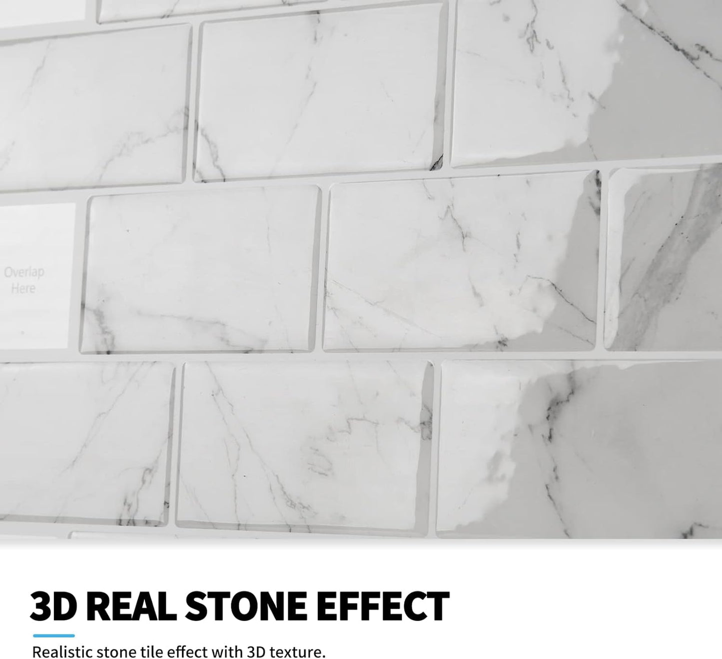 5 Pcs Self-Adhesive 3D Tiles - Marble