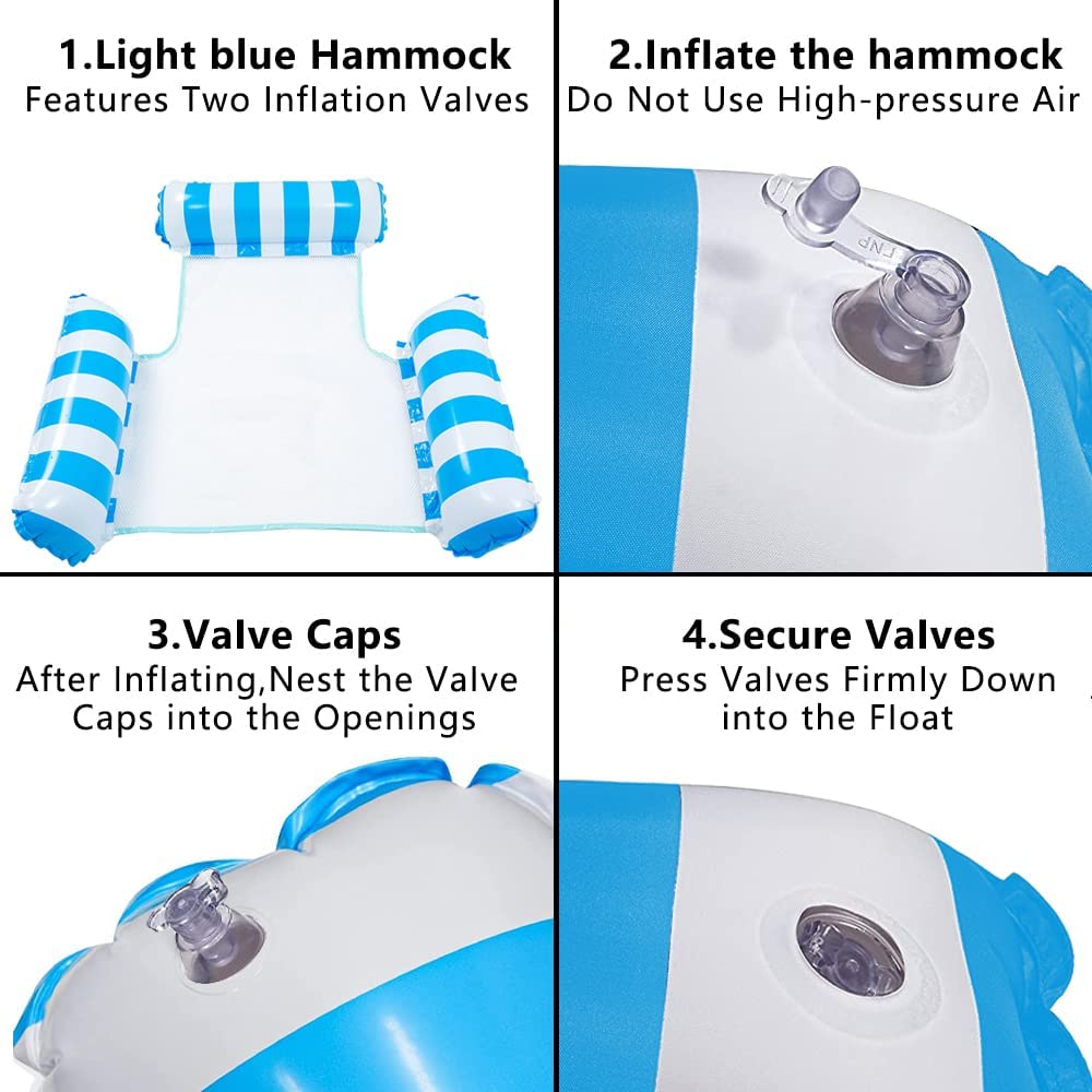 Inflatable Pool Chair Head Rest-Blue