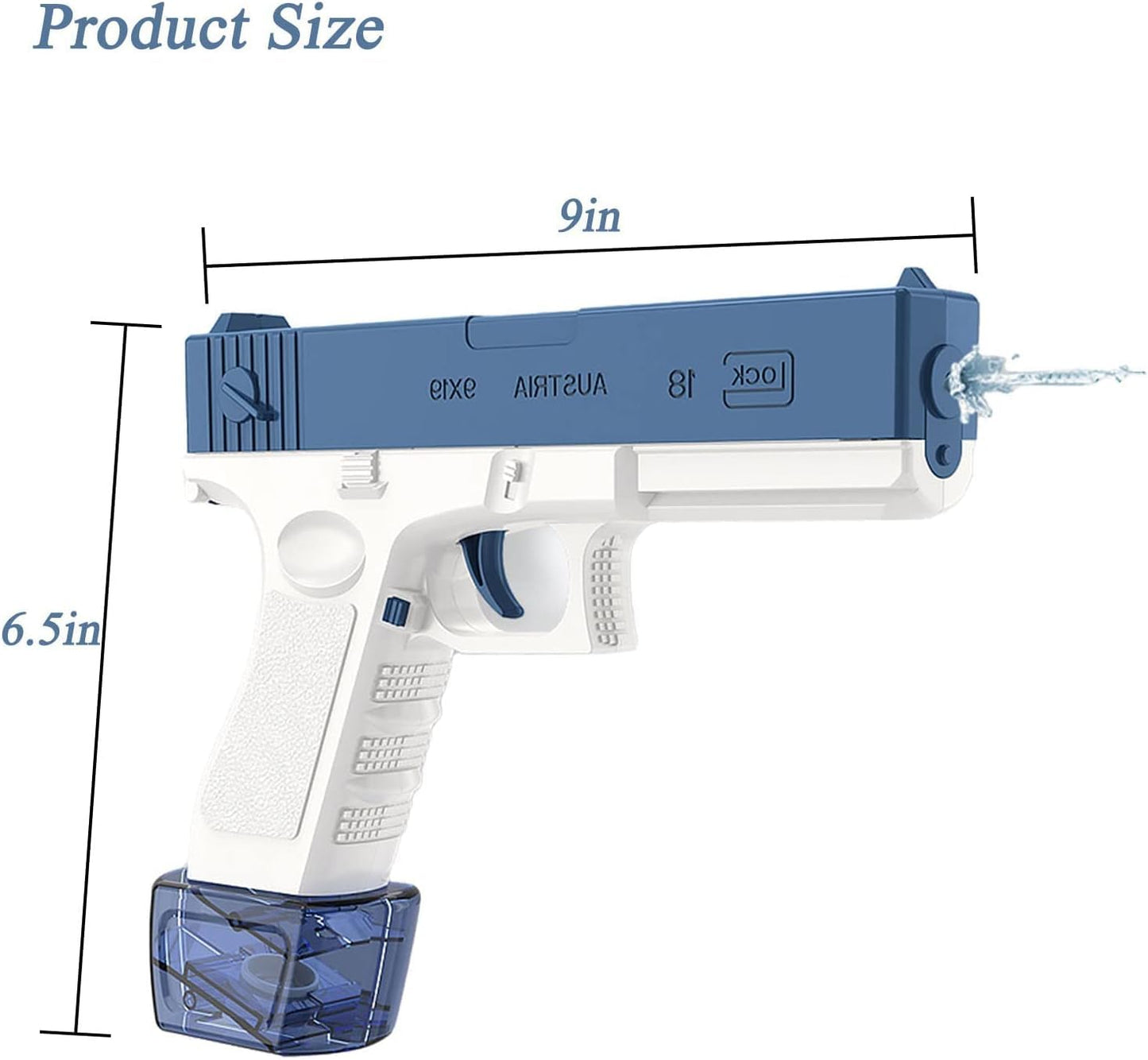 Electric Water Gun - Rechargeable Automatic Spray Gun for Kids and Adults (Blue)