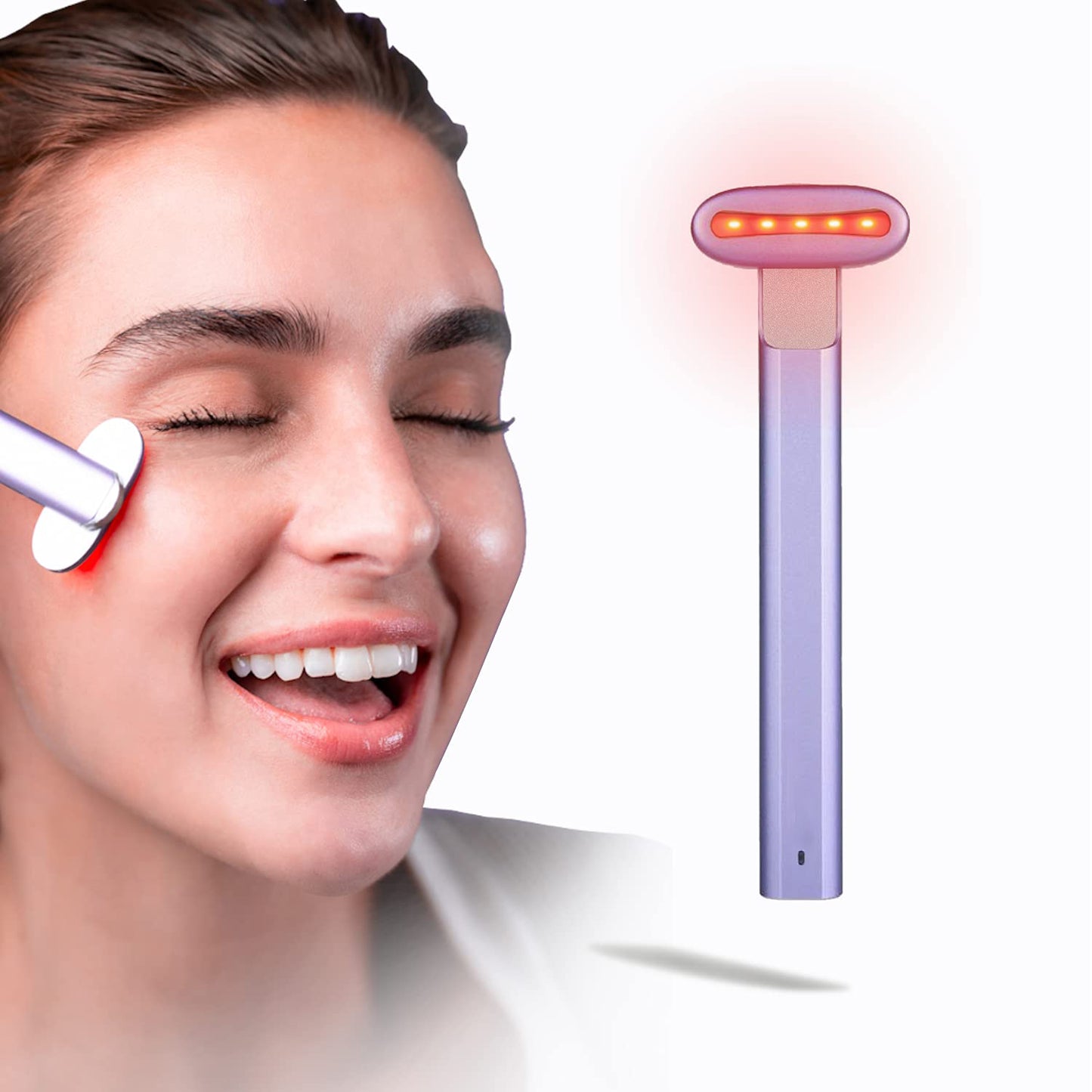 4-in-1 Facial Wand – Red Light Therapy, Microcurrent & Massage