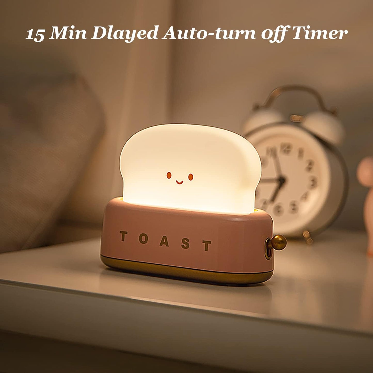 Night Light Toast Bread LED Night Lamp USB Charging Light Bedroom Bedside Sleep Light
