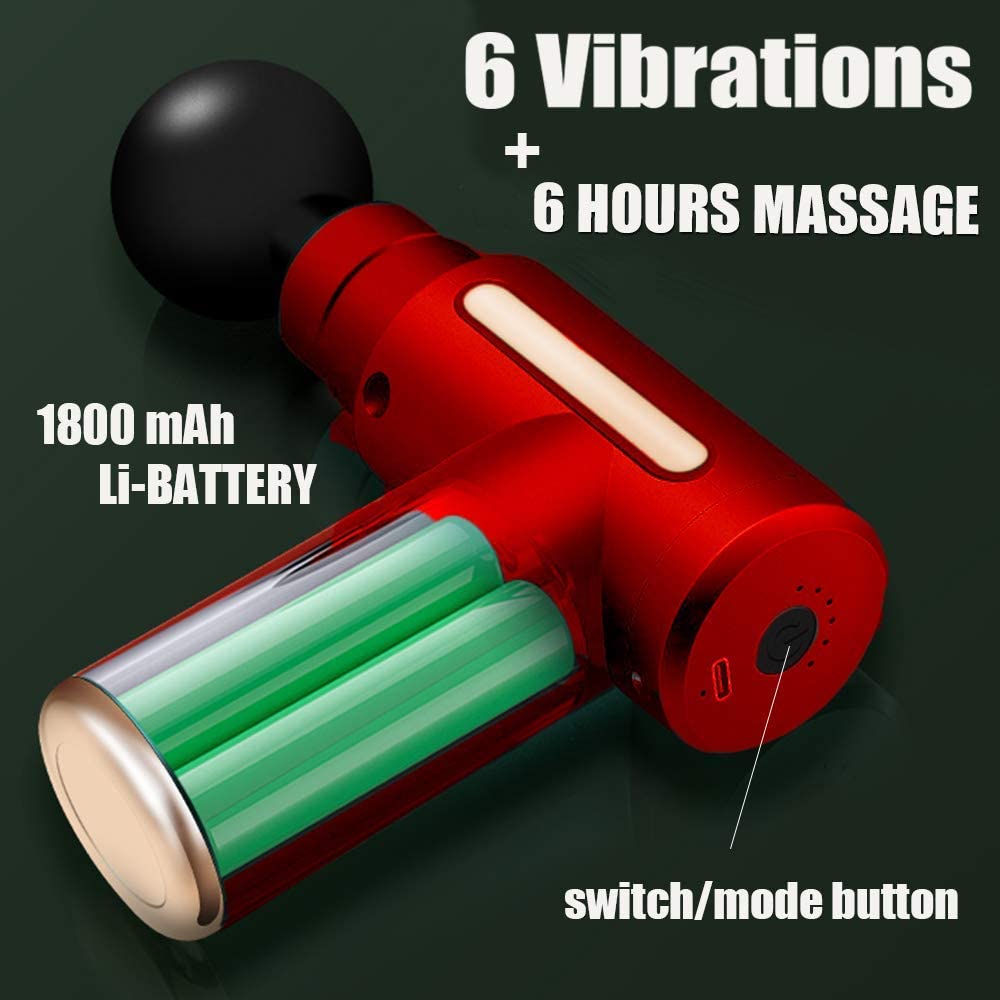 Percussion Muscle Massage Gun Handheld Deep Tissue Massager Gun Red