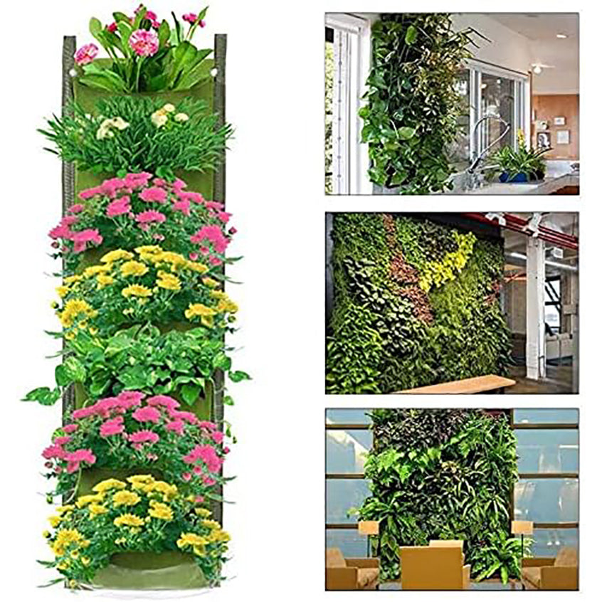 Plant Bag Wall Hanging Garden Planter 7 Pockets