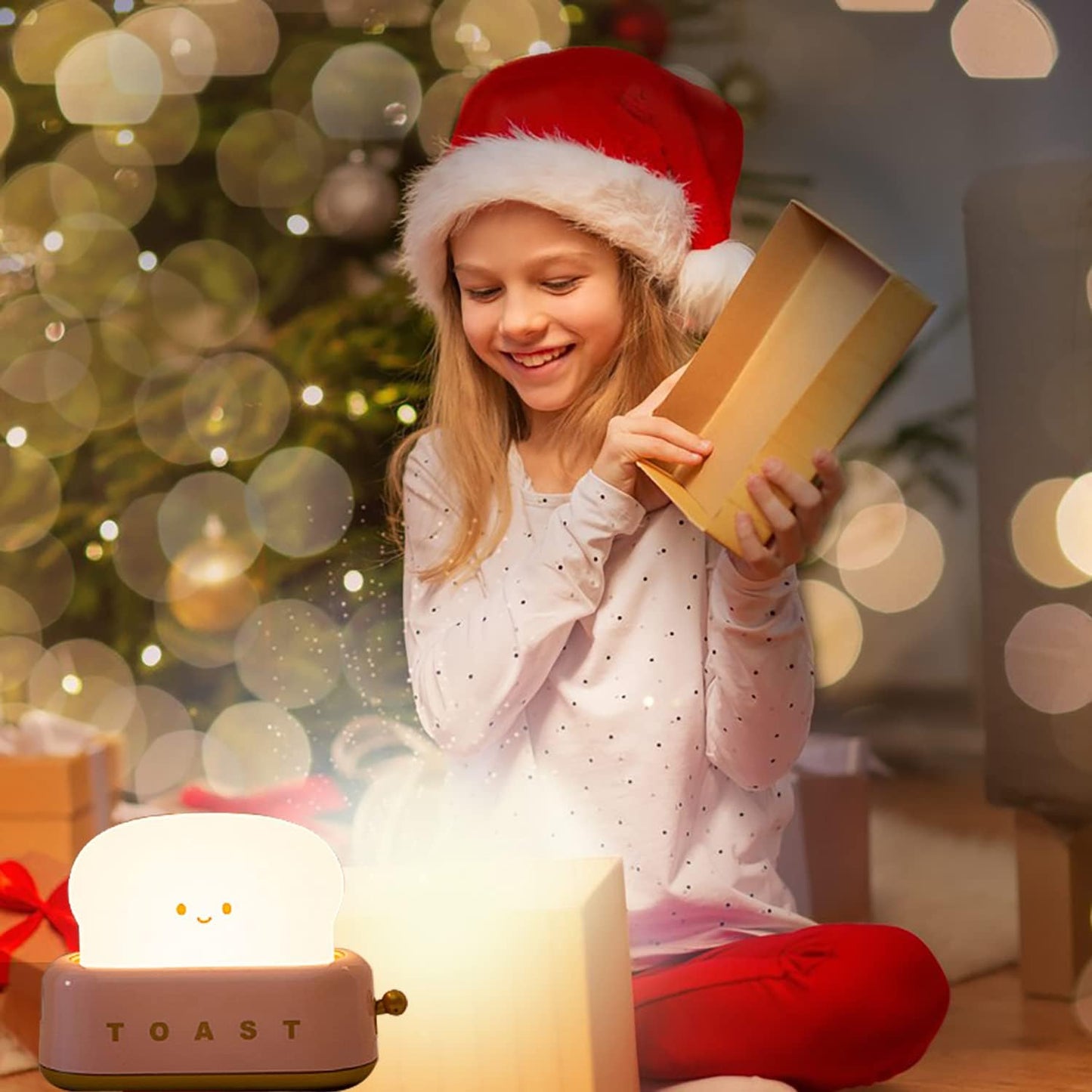 Night Light Toast Bread LED Night Lamp USB Charging Light Bedroom Bedside Sleep Light