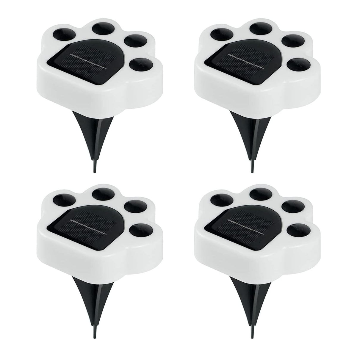 Paw Print Solar Lights 4 Pack,Solar Garden Light