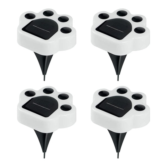 Paw Print Solar Lights 4 Pack,Solar Garden Light