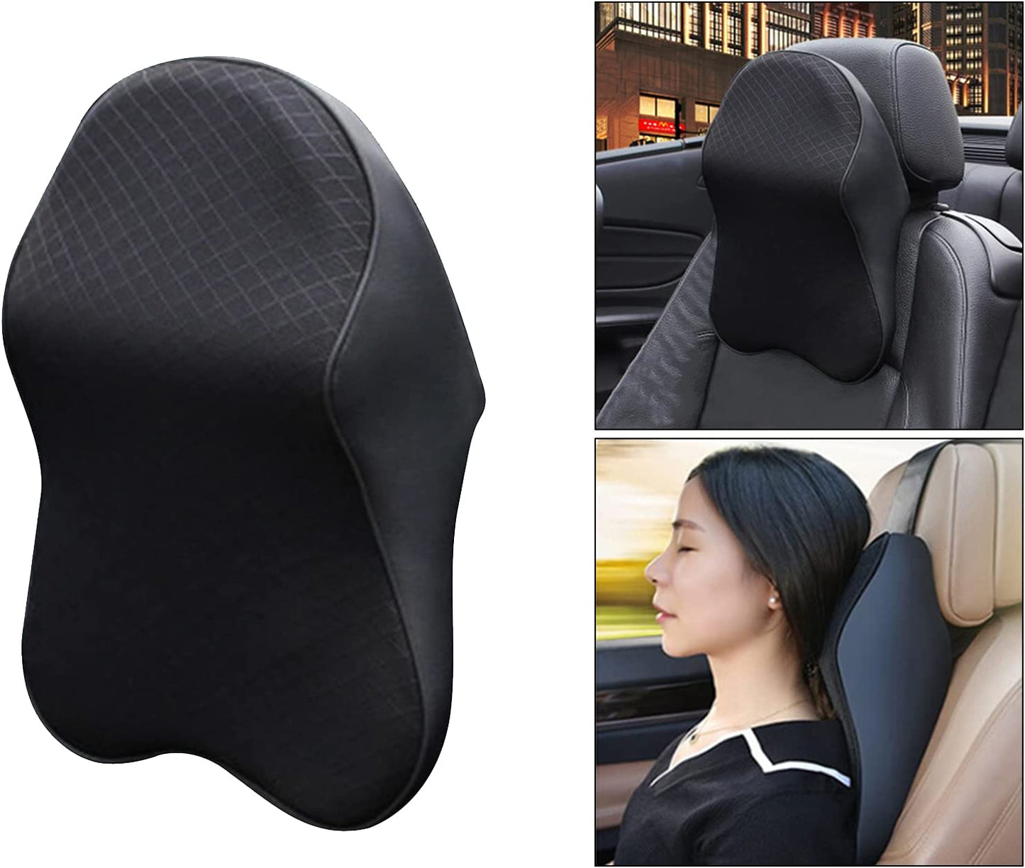 Memory Foam Car Seat Headrest Pillow _ Neck Support Cushion