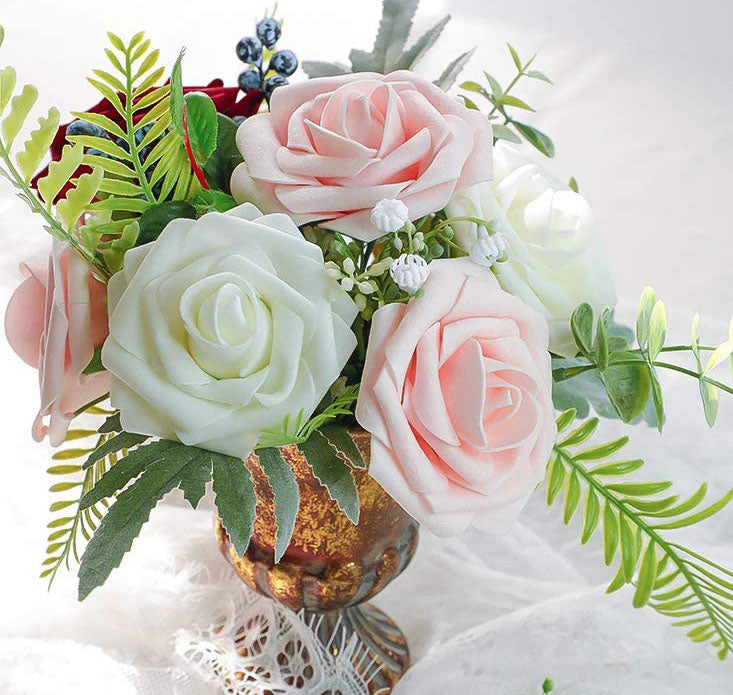 25pcs Artificial Flower Rose Decorated Rose Flower - Light Pink