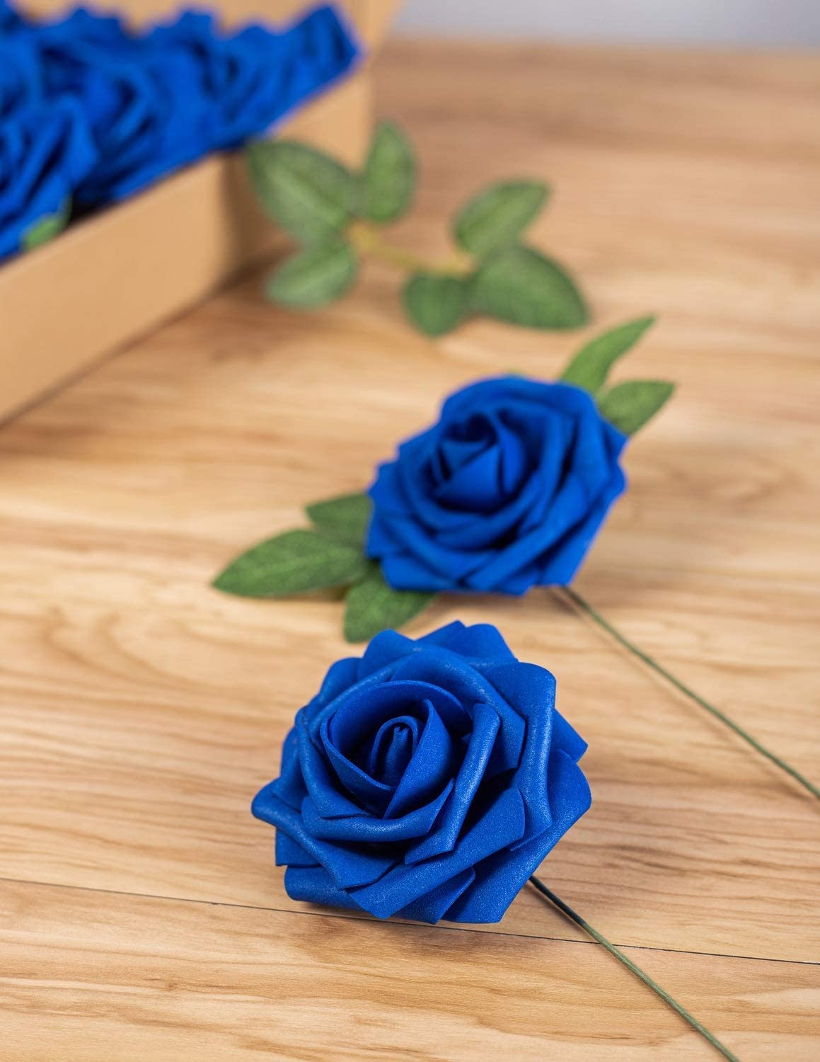 25pcs Artificial Flower Rose Decorated Rose Flower - Blue