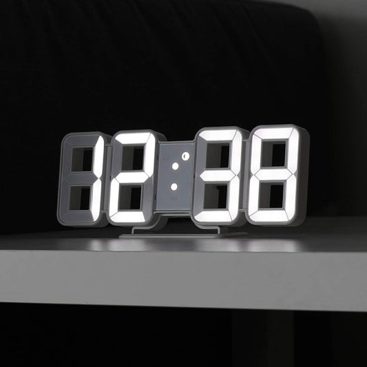 Alarm Clock Alarm Clock - White 3D LED Clock