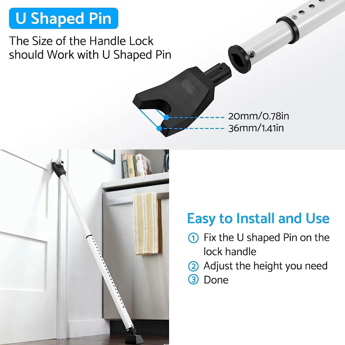 Door Security Bar Adjustable Telescopic Door Stop Door Brace