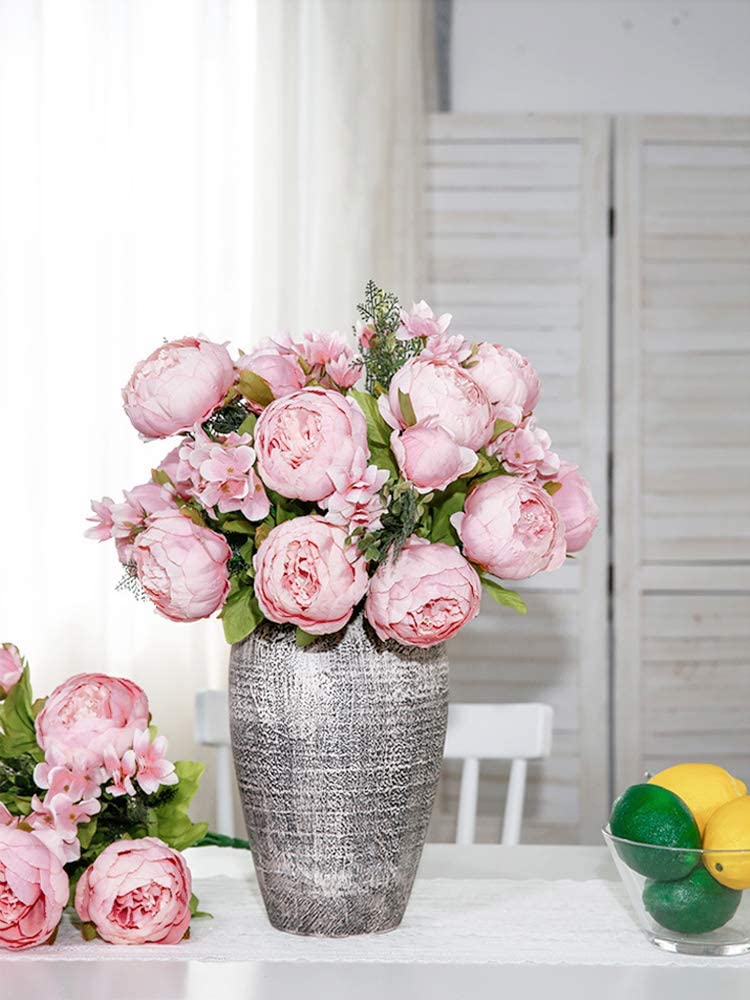 Artificial Peony Silk Flowers Light Pink