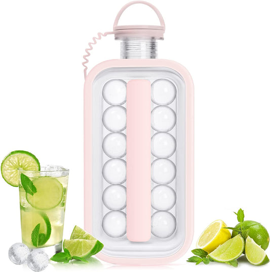 17 Pcs Portable Ice Maker Bottle Pink