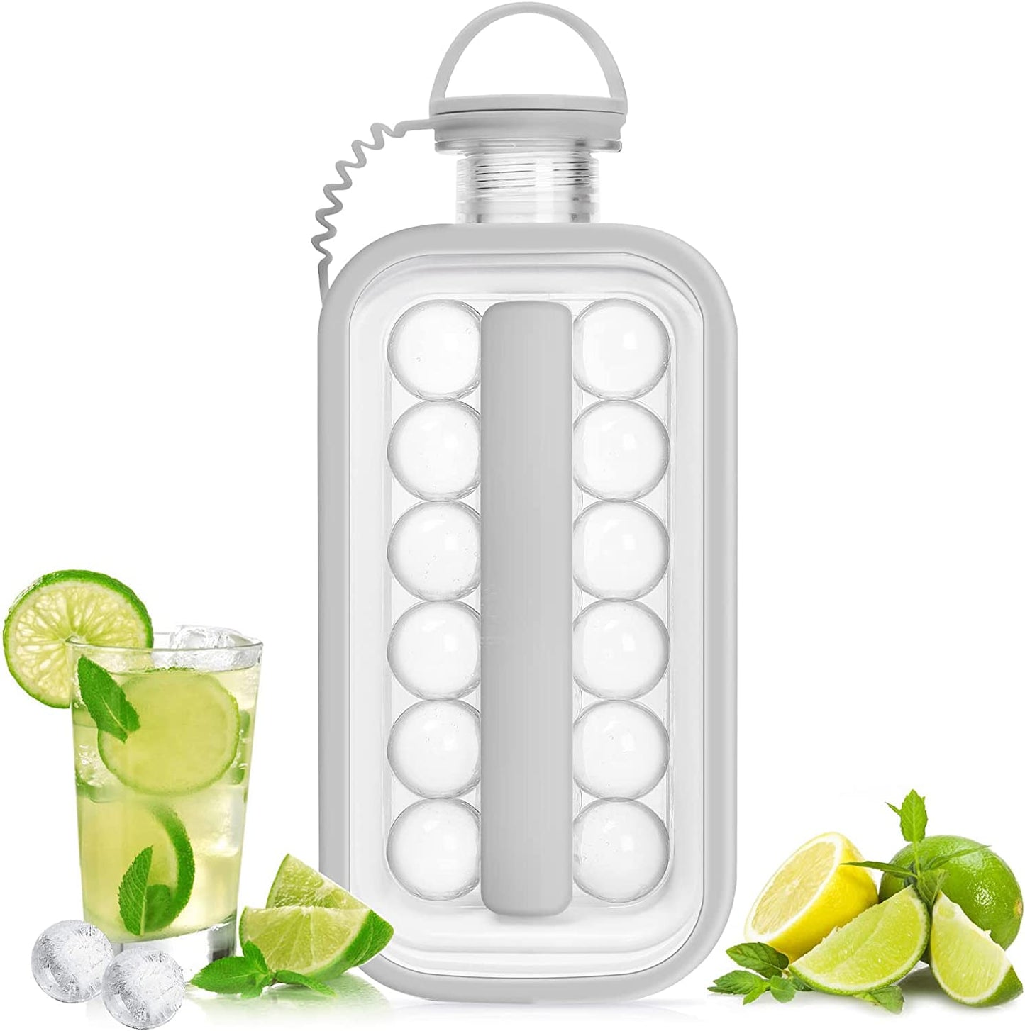 17 Pcs Portable Ice Maker Bottle Gray