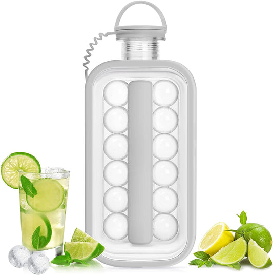 17 Pcs Portable Ice Maker Bottle Gray