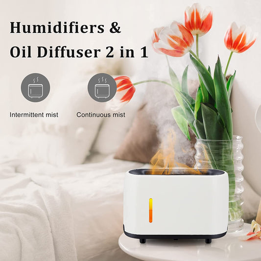 Air Humidifier Essential Oil Diffuser Portable Flame Diffuser