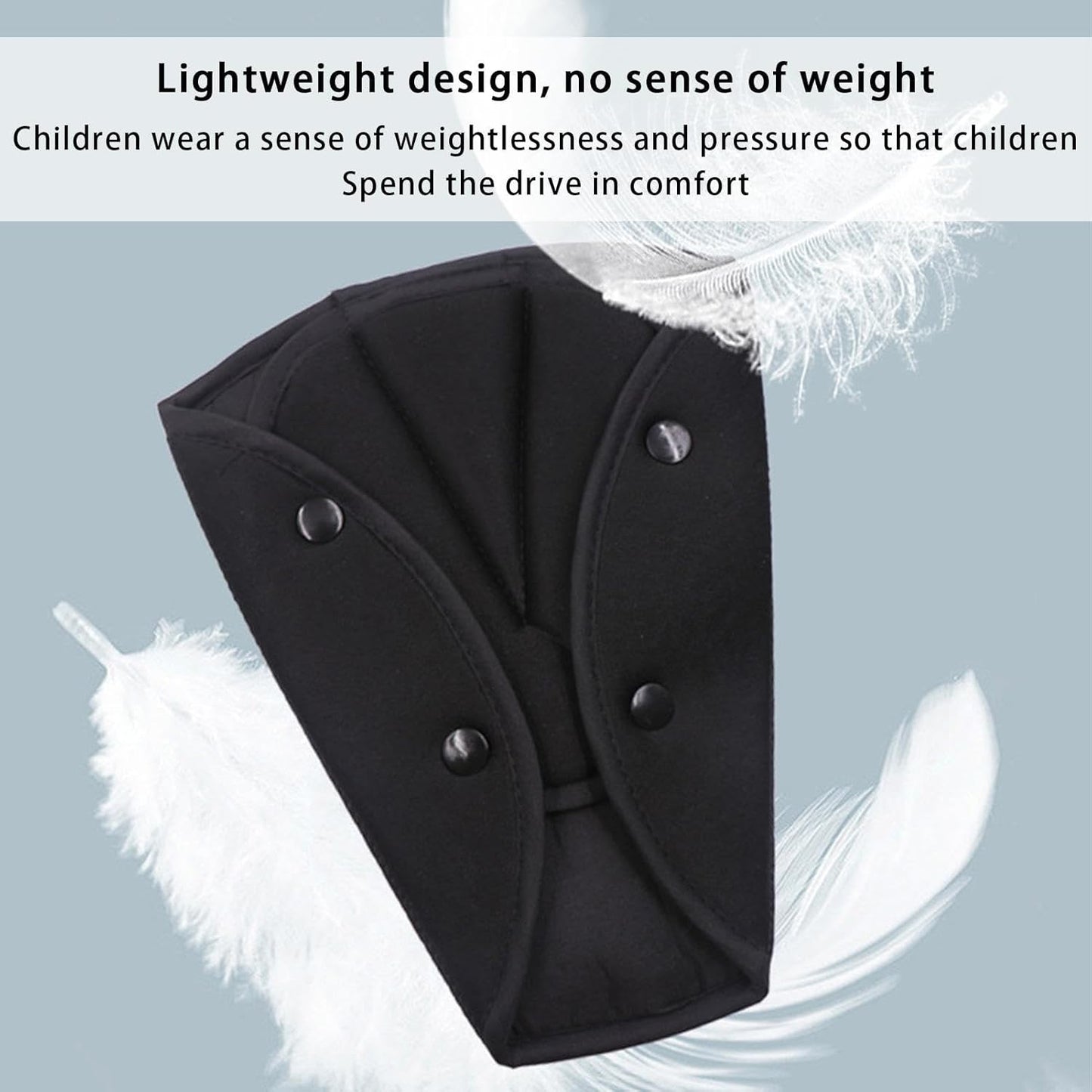 2PC Car Child Seatbelt Cover Strap Protector Black and Gray