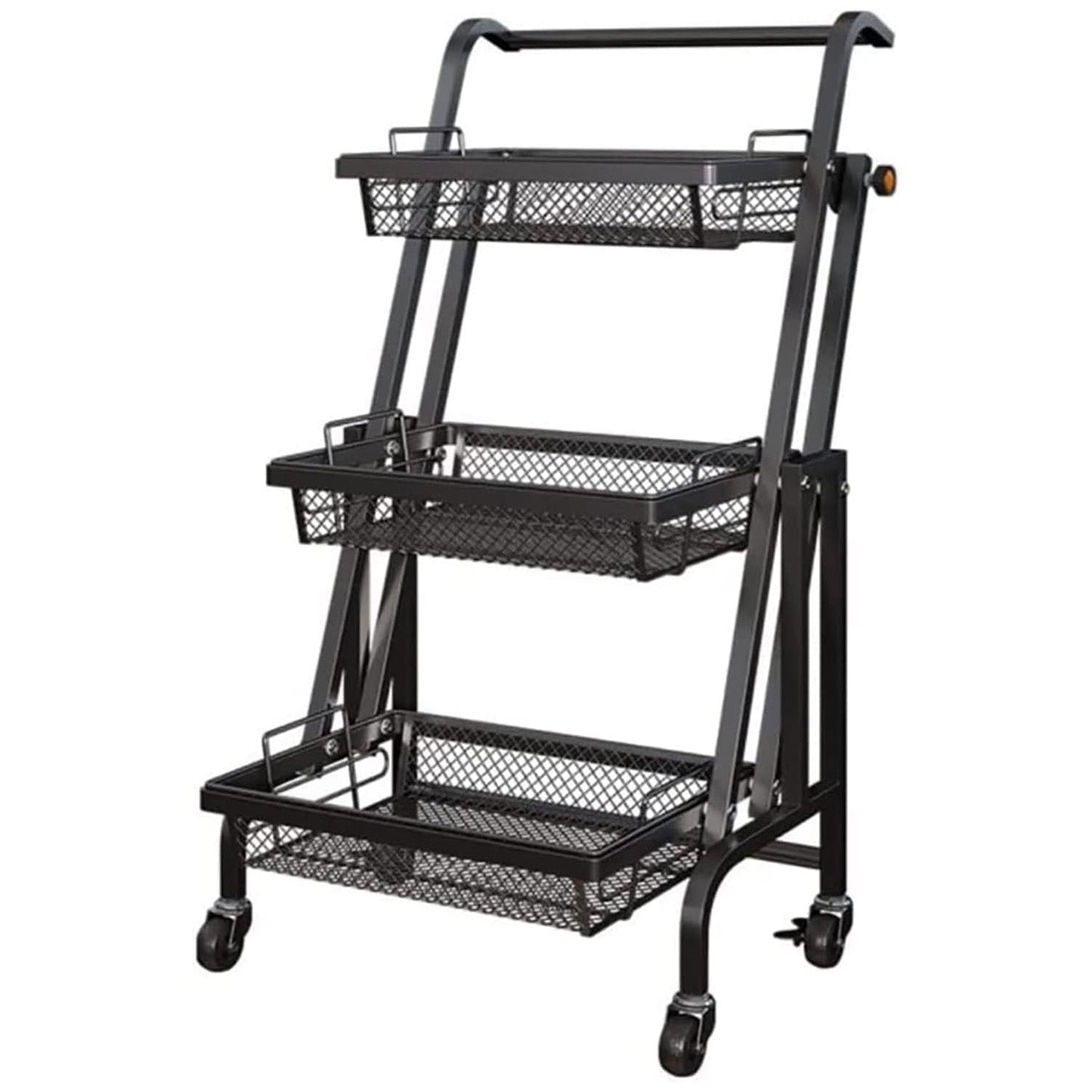 3-Tier rotating Serving Cart Black