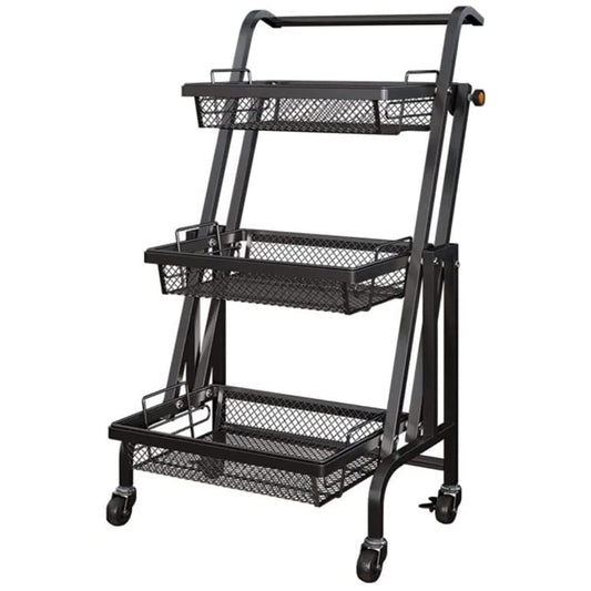 3-Tier rotating Serving Cart Black