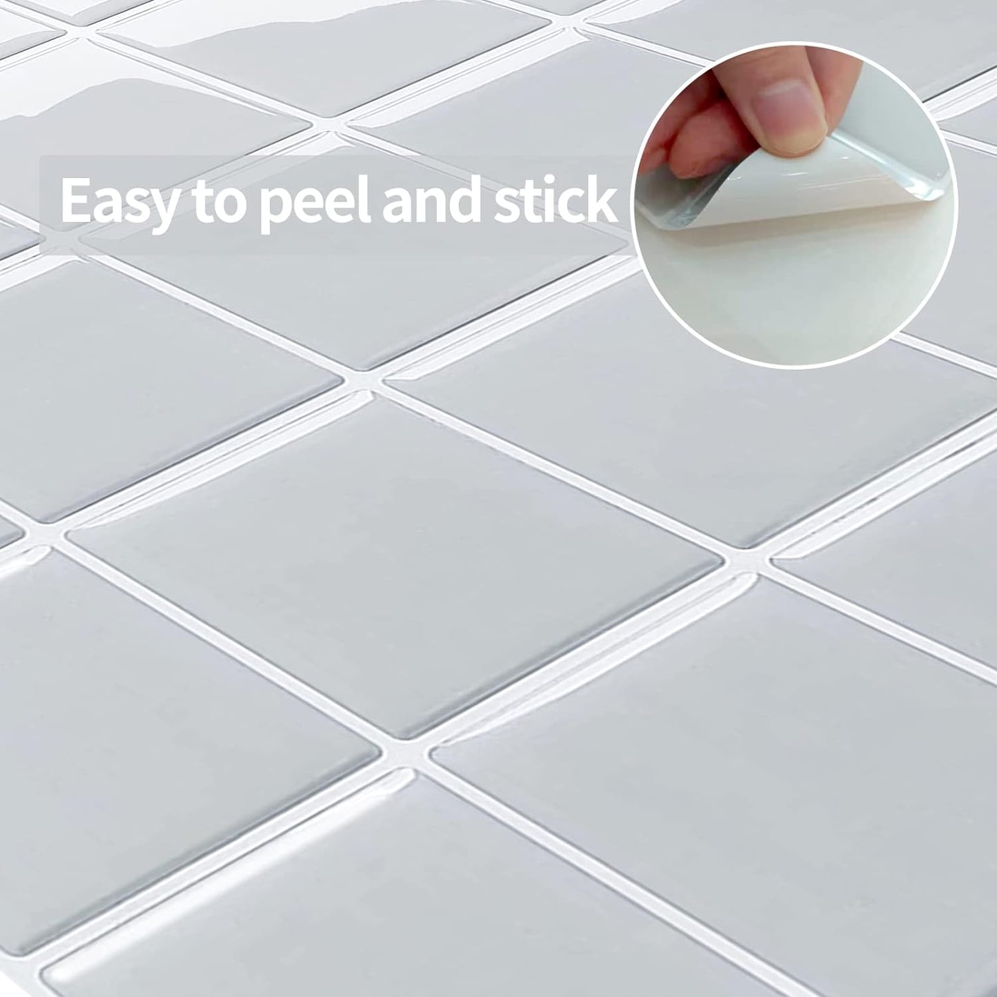 5 Pcs Self-Adhesive 3D Tiles - Mosaic Gray