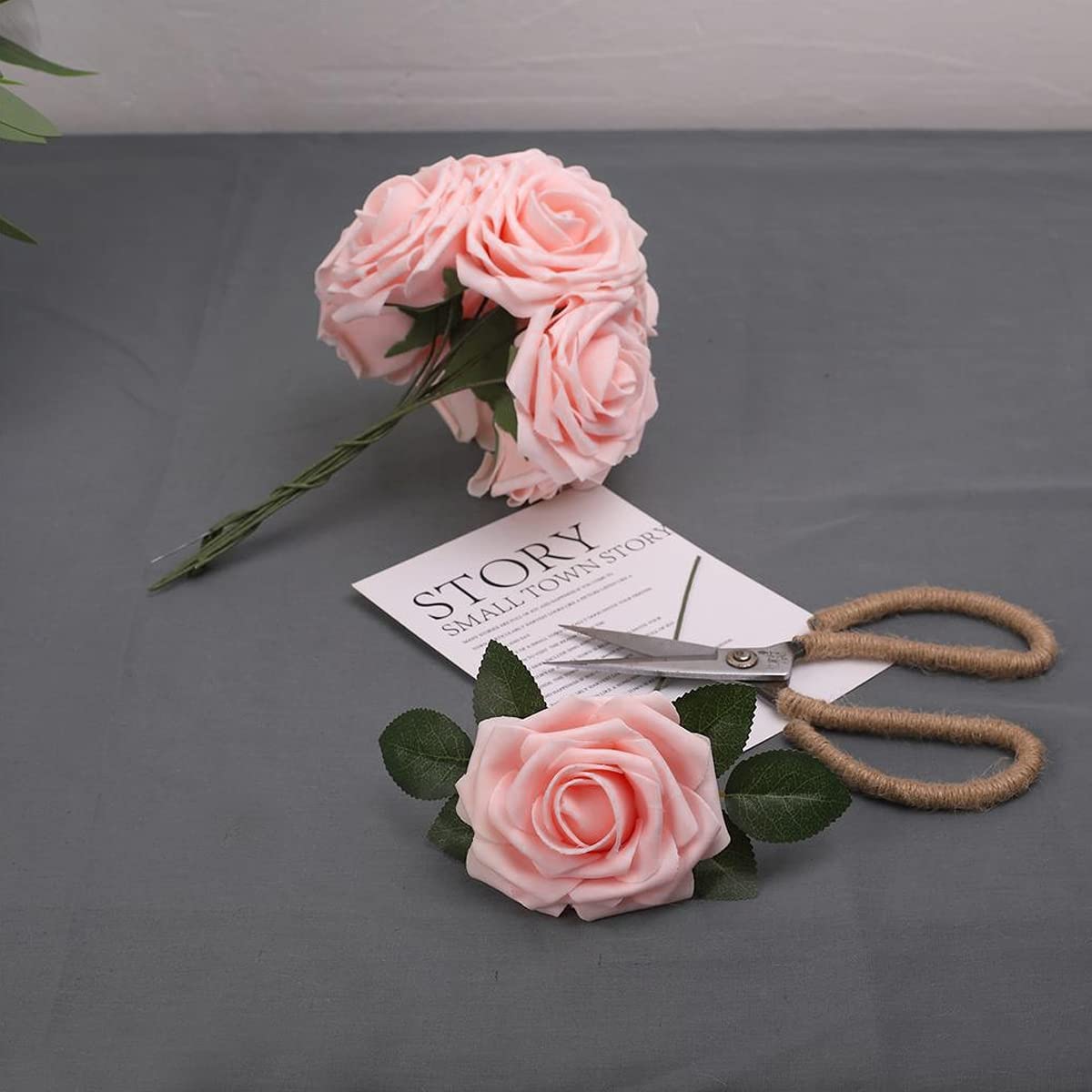 25pcs Artificial Flower Rose Decorated Rose Flower - Light Pink