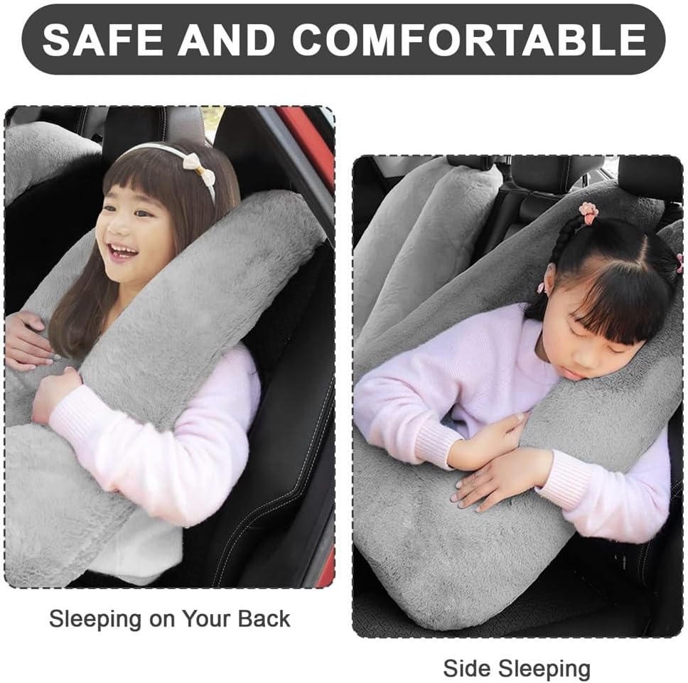 Kids Travel Pillow, Multifunctional U-shaped Car Cushion, Back Seat Supports Gray