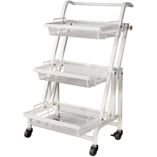 3-Tier rotating Serving Cart white