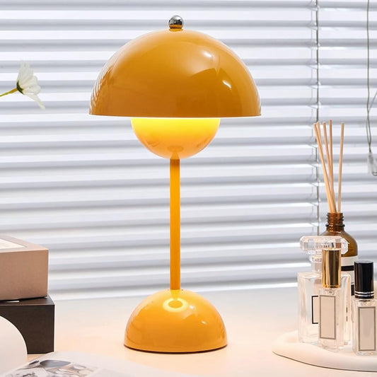 Rechargeable Desk Lamp Nordic Minimalist Mushroom Lamp Retro Yellow