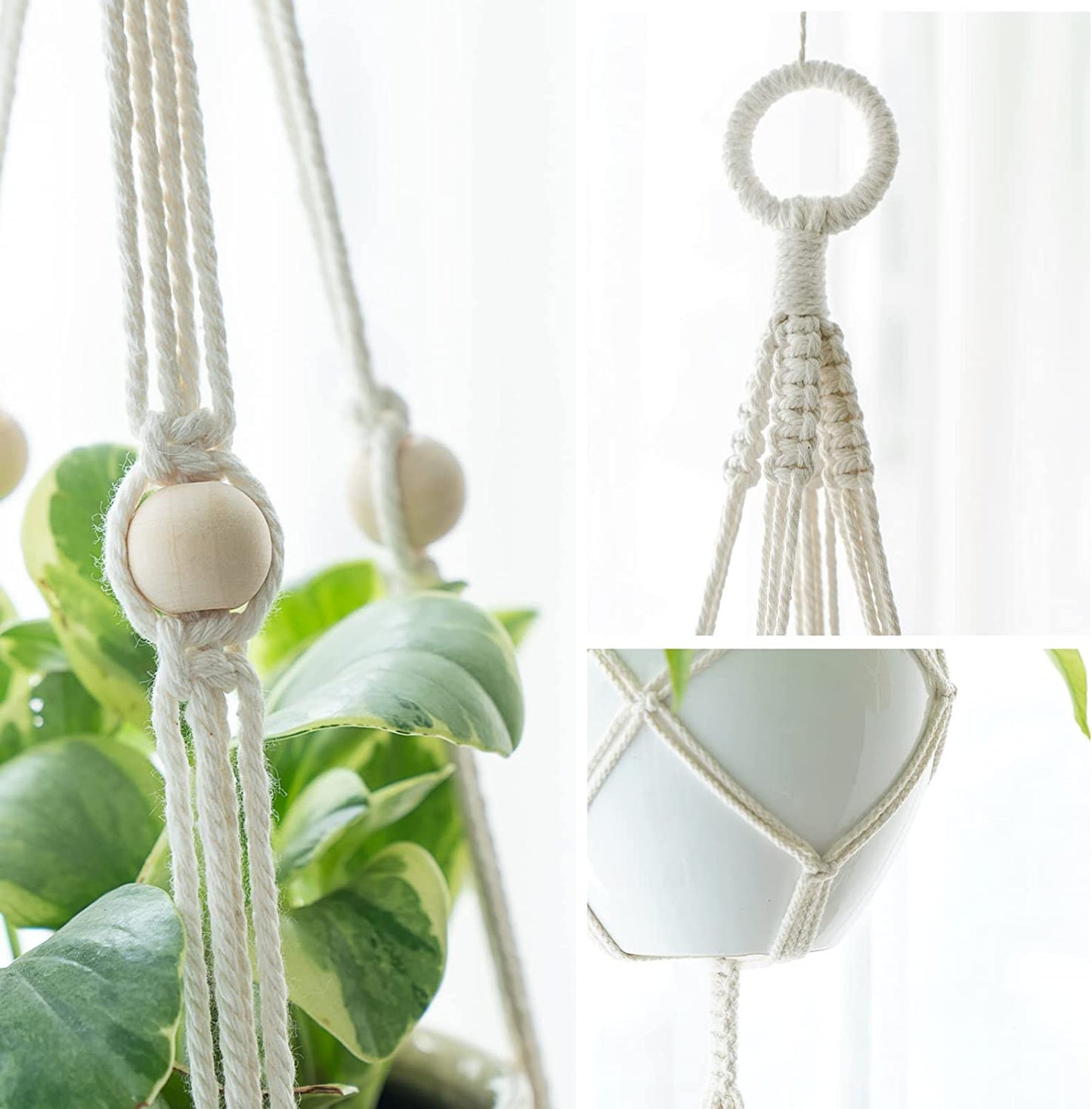2 x Double Plant pot hanging rope