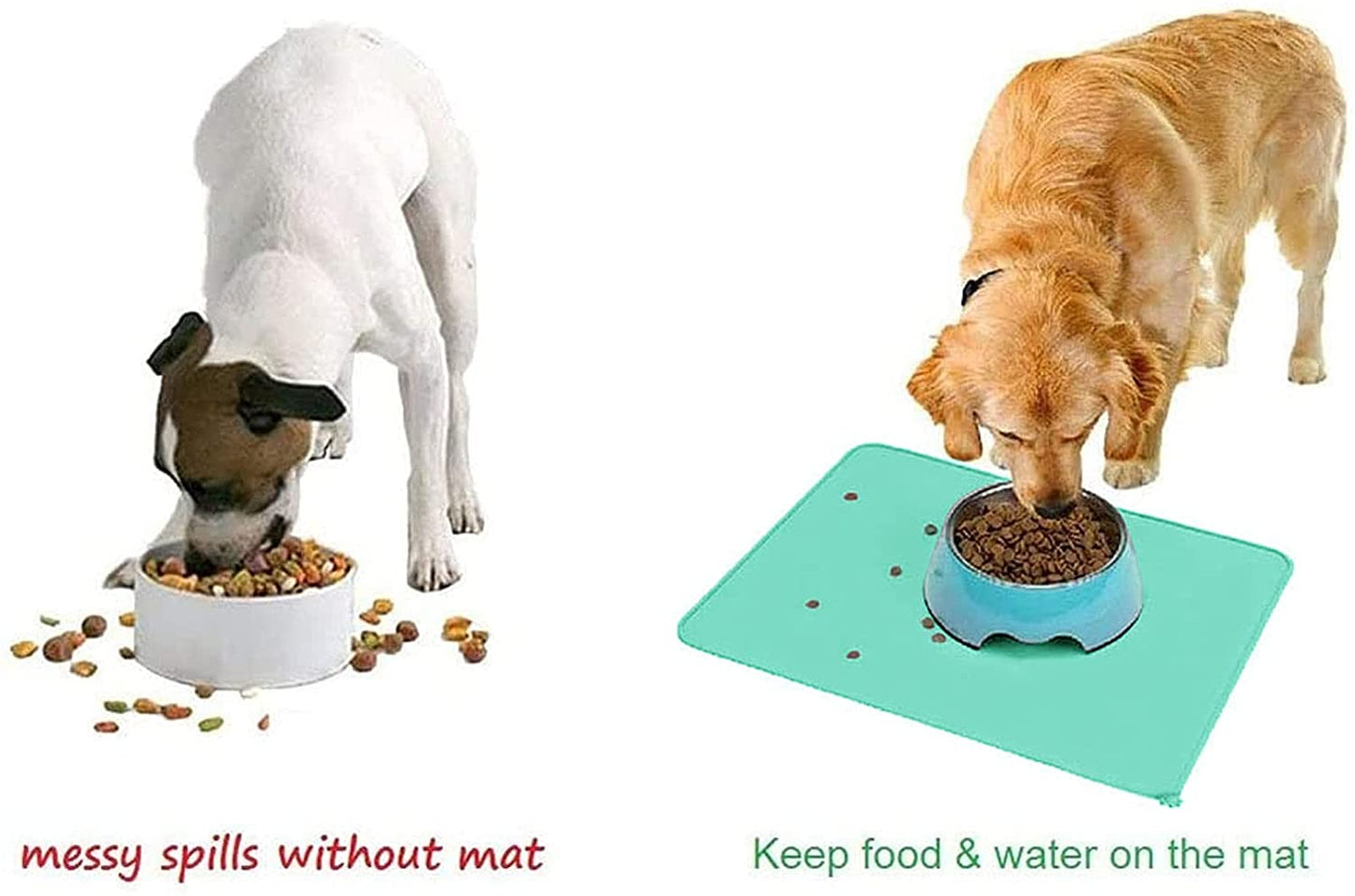 Silicone Non-Stick Dog Cat Bowl Mat Mint