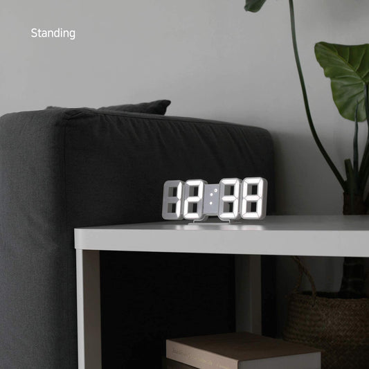 Alarm Clock Alarm Clock - White 3D LED Clock