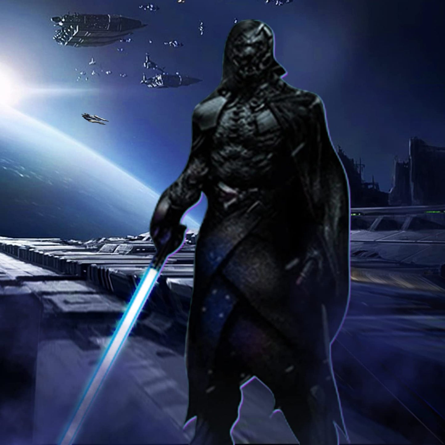 Lightsaber Metal Rechargeable LED Sword with 7 RGB Colors Changeable and Sound Fonts - Single-Bladed