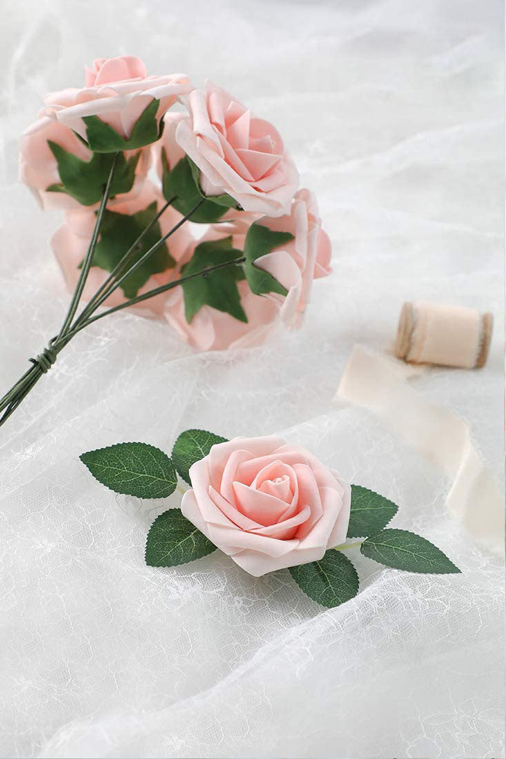 25pcs Artificial Flower Rose Decorated Rose Flower - Blush Heirloom