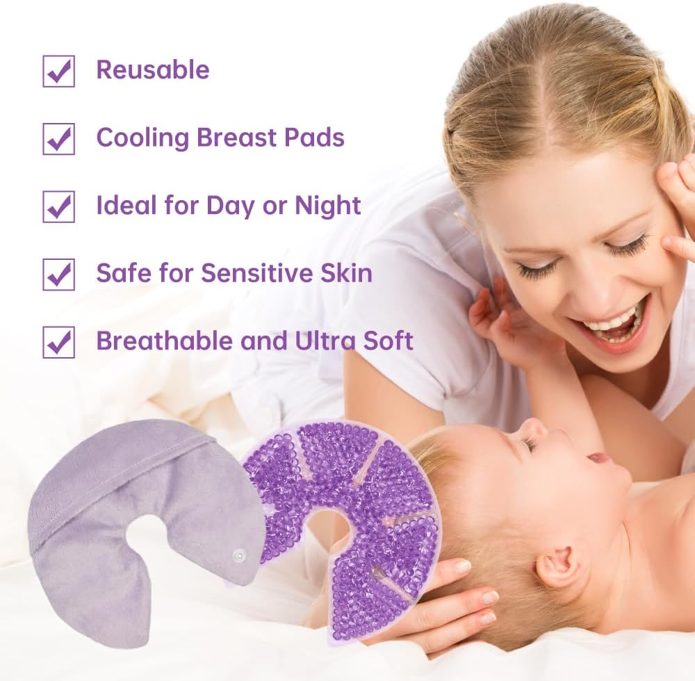 Hot Cold Breast Gel Bead Ice Packs Breast Pads Relief for Breastfeeding
