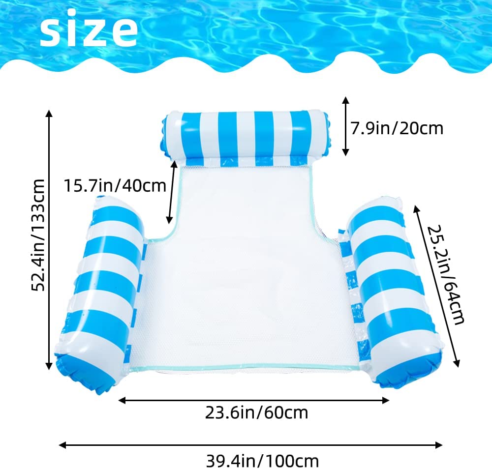 Inflatable Pool Chair Head Rest-Blue