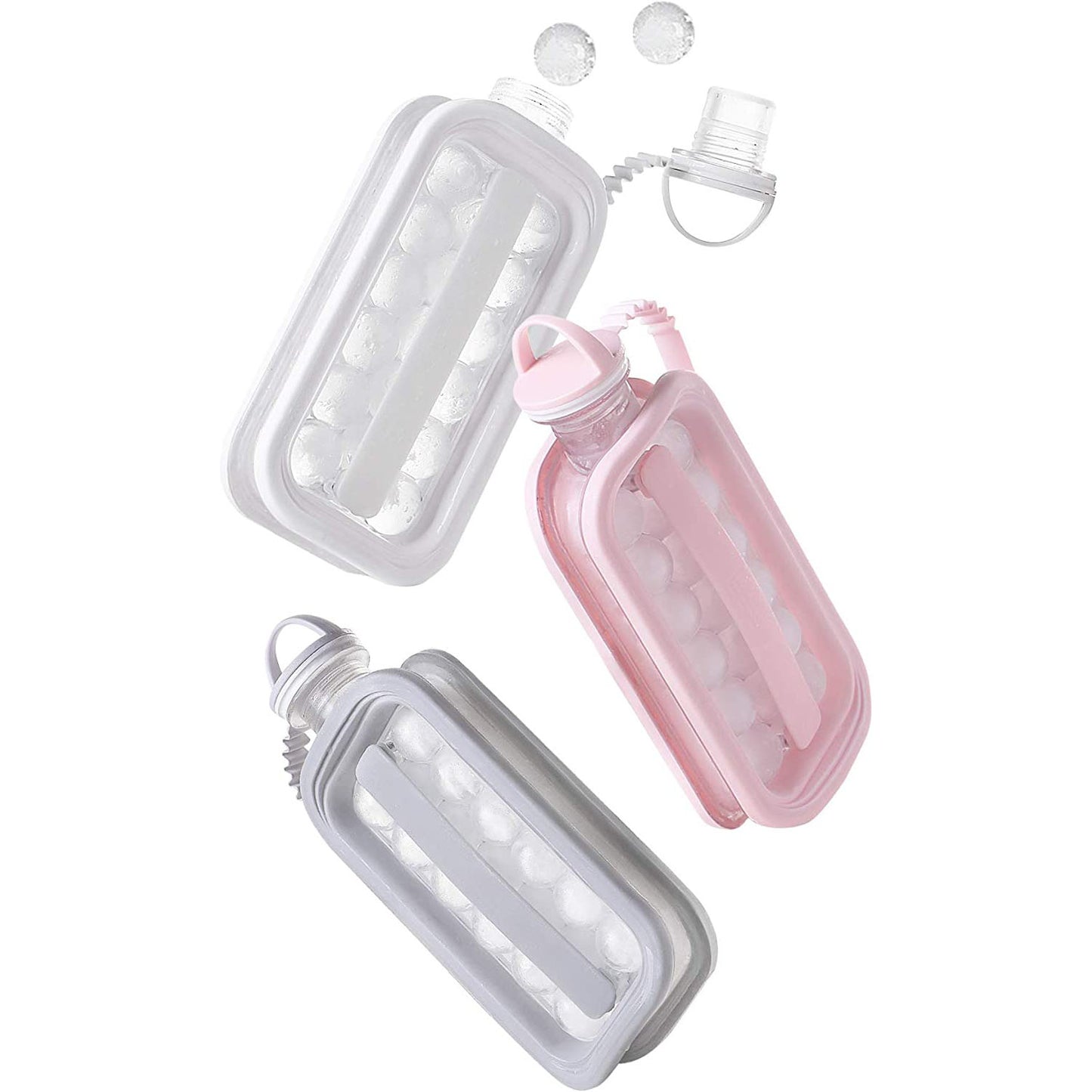 17 Pcs Portable Ice Maker Bottle Gray