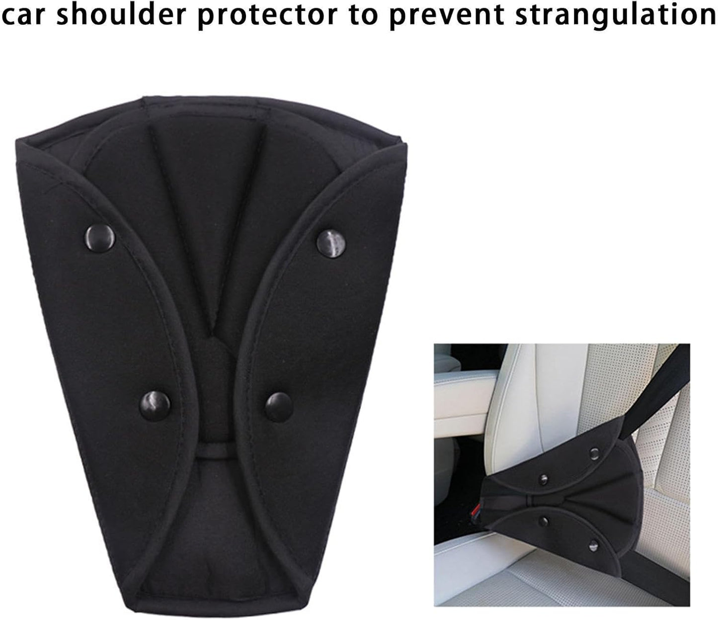 2PC Car Child Seatbelt Cover Strap Protector Black and Gray