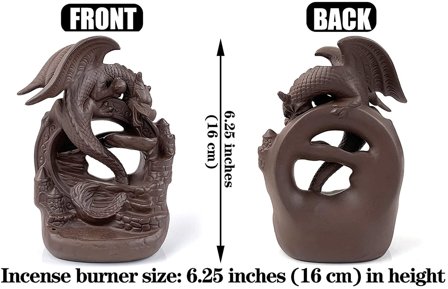 Backflow Incense Burner Dragon Castle